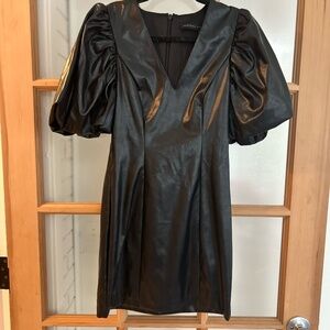 SUPER FUN ENDLESS SUMMER Faux leather little black dress! Size 4